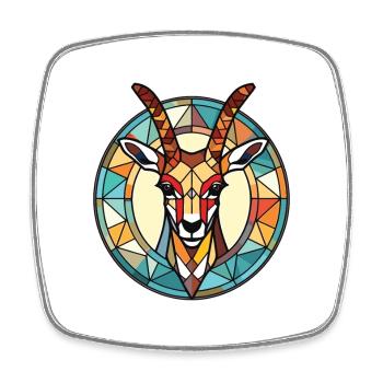 Antilope Buntes Aquarell Tier Illustration - Viereckiger Kühlschrankmagnet - Weiß - Vorne
