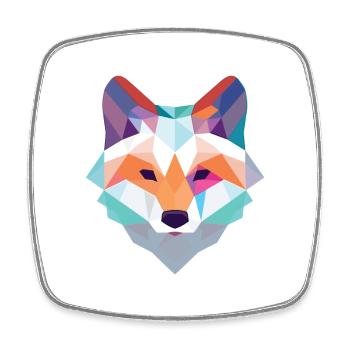 Polarfuchs Bunte Aquarell-Tier-Illustration - Viereckiger Kühlschrankmagnet - Weiß - Vorne