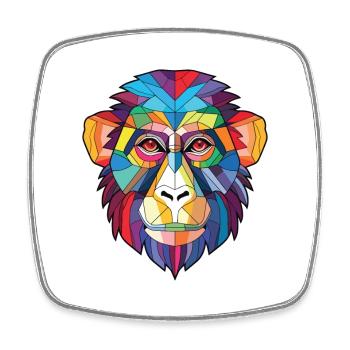 Affe buntes Aquarell Tier Haustier Illustration - Viereckiger Kühlschrankmagnet - Weiß - Vorne