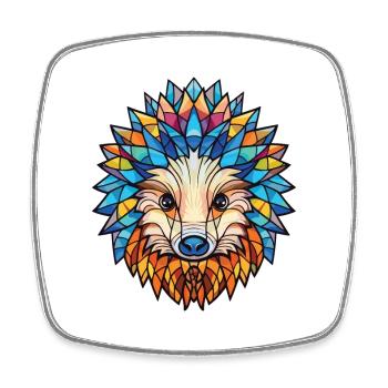Igel Buntes Aquarell Tier Illustration - Viereckiger Kühlschrankmagnet - Weiß - Vorne