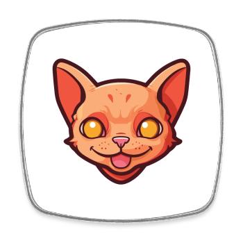 Rote Devon Rex Katze Cartoon Aquarell Illustration - Viereckiger Kühlschrankmagnet - Weiß - Vorne