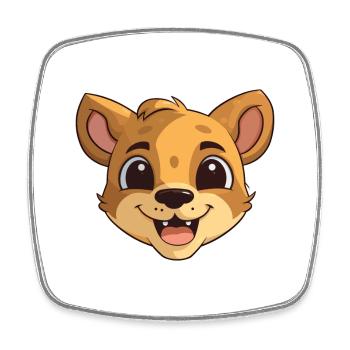 Baby Cat Cartoon Watercolor Illustration - Square fridge magnet - white - Front