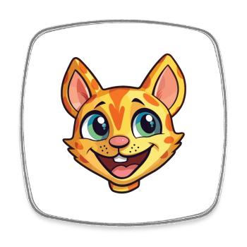 Ocicat Illustration Aquarelle De Dessin Animé Coloré - Magnet carré - blanc - Devant