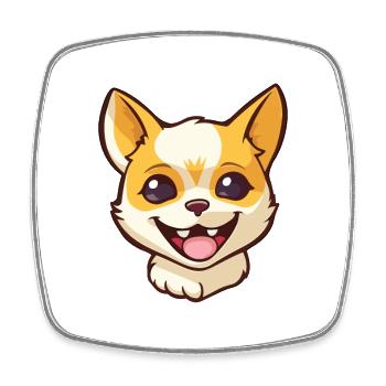 Minskin Katze Cartoon Aquarell Illustration - Viereckiger Kühlschrankmagnet - Weiß - Vorne