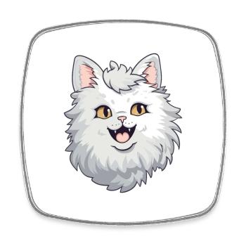 Laperm Katze Karikatur Aquarell Illustration - Viereckiger Kühlschrankmagnet - Weiß - Vorne