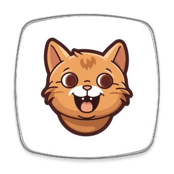 Havanna Braune Katze Karikatur Aquarell Illustration - Viereckiger Kühlschrankmagnet - Weiß - Vorne