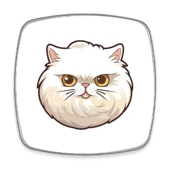 Colorpoint Persian Cat Cartoon Watercolor Clipart - Square fridge magnet - white - Front