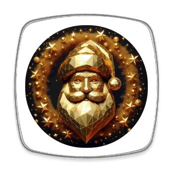 Goldener Weihnachtsmann - Viereckiger Kühlschrankmagnet - Weiß - Vorne