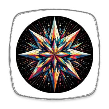 Stern Galaxie Mandala bunt - Viereckiger Kühlschrankmagnet - Weiß - Vorne