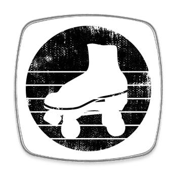 Roller Skates Sketch - Square fridge magnet - white - Front