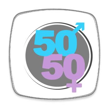50/50 - Square fridge magnet - white - Front