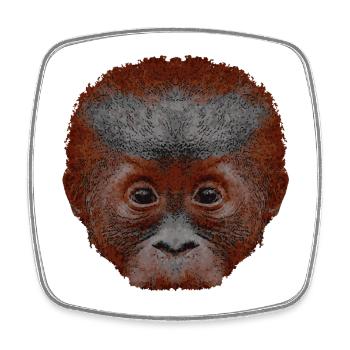 orangutan baby, affengesicht - Viereckiger Kühlschrankmagnet - Weiß - Vorne