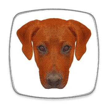 haustierkleidung herren, rhodesian ridgeback - Viereckiger Kühlschrankmagnet - Weiß - Vorne