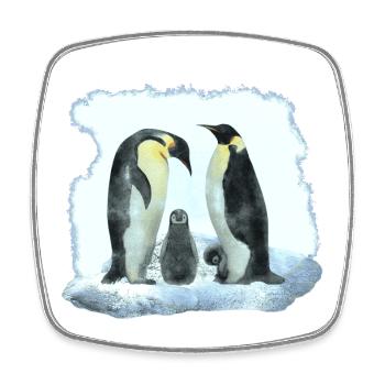 pinguinfamilie, süße vögel - Viereckiger Kühlschrankmagnet - Weiß - Vorne