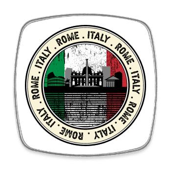 Rom, Italien - Viereckiger Kühlschrankmagnet - Weiß - Vorne