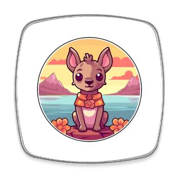 Peruvian Inca Orchid Dog Breed Cartoon Kawaii Dog - Square fridge magnet - white - Front
