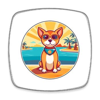 Perro de Presa Mallorquinische Hunderasse Cartoon Kawaii - Viereckiger Kühlschrankmagnet - Weiß - Vorne