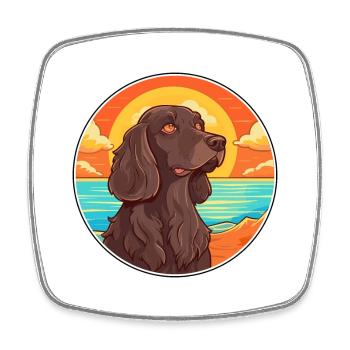Picardie Spaniel Hund Rasse Cartoon Kawaii Clipart - Viereckiger Kühlschrankmagnet - Weiß - Vorne