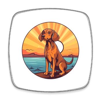Polnisch Jagdhund Rasse Cartoon Kawaii Clipart - Viereckiger Kühlschrankmagnet - Weiß - Vorne
