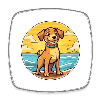 Perdiguero Navarro Dog Breed Cartoon Kawaii Dog - Magnet carré - blanc - Devant