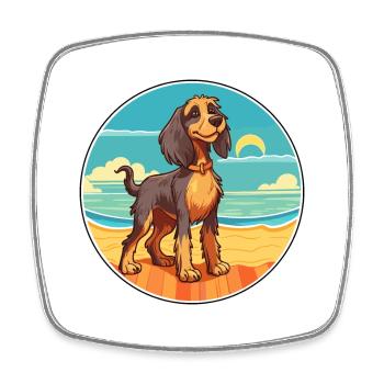Phalene chien race dessin animé Kawaii Clipart chien animal de compagnie - Magnet carré - blanc - Devant