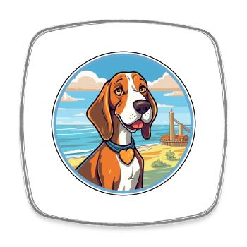 Posavac Hund Rasse Cartoon Kawaii Clipart Hund - Viereckiger Kühlschrankmagnet - Weiß - Vorne