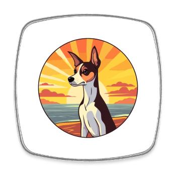 Ratte Terrier Hund Rasse Cartoon Kawaii Clipart Hund - Viereckiger Kühlschrankmagnet - Weiß - Vorne