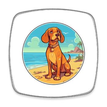 Tiroler Bracke Hund Rasse Cartoon Kawaii Clipart - Viereckiger Kühlschrankmagnet - Weiß - Vorne