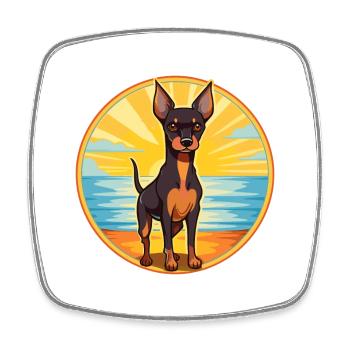 Toy Manchester Terrier Dog Breed Cartoon Kawaii - Square fridge magnet - white - Front