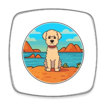 Pumi Hund Rasse Cartoon Kawaii Clipart Aquarell - Viereckiger Kühlschrankmagnet - Weiß - Vorne