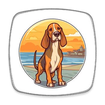 Chien de chasse de Transylvanie race Cartoon Kawaii chien - Magnet carré - blanc - Devant