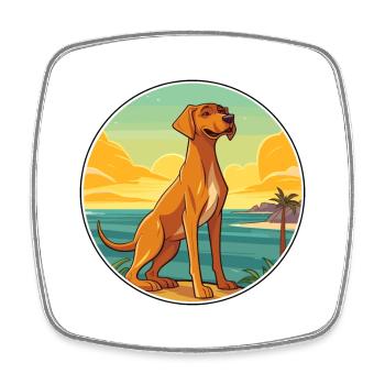 Rhodesian Ridgeback Hund Rasse Cartoon Kawaii Hund - Viereckiger Kühlschrankmagnet - Weiß - Vorne