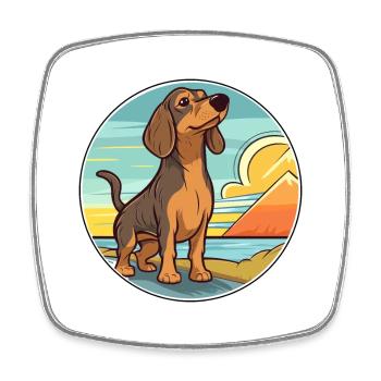 Westphalien Dachsbracke race de chien dessin animé Kawaii - Magnet carré - blanc - Devant