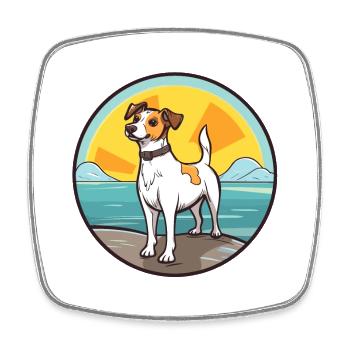 Tenterfield Terrier Hund Rasse Cartoon Kawaii Hund - Viereckiger Kühlschrankmagnet - Weiß - Vorne