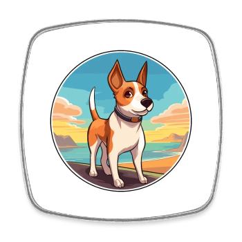 Teddy Roosevelt Terrier Dog Breed Cartoon Kawaii - Square fridge magnet - white - Front