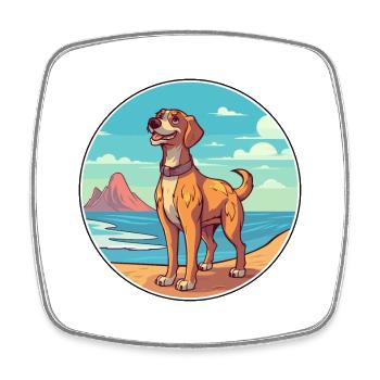 Telomian Hund Rasse Cartoon Kawaii Clipart Hund Haustier - Viereckiger Kühlschrankmagnet - Weiß - Vorne