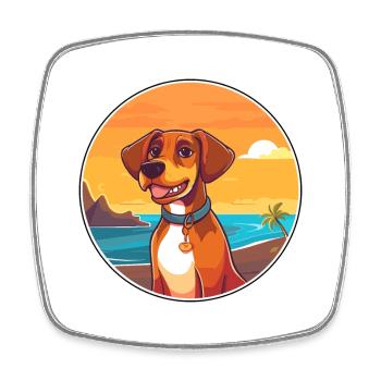 Sapsali Dog Breed Cartoon Kawaii Clipart Dog Pet - Square fridge magnet - white - Front