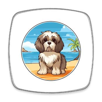Shih Tzu Race De Chien Cartoon Kawaii Clipart Chien Pet - Magnet carré - blanc - Devant