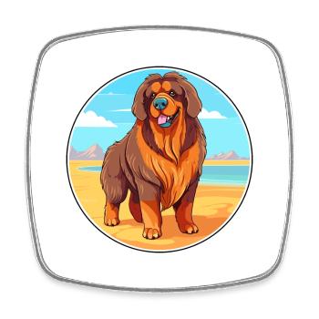 Tibetischer Mastiff Hund Rasse Cartoon Kawaii Clipart - Viereckiger Kühlschrankmagnet - Weiß - Vorne