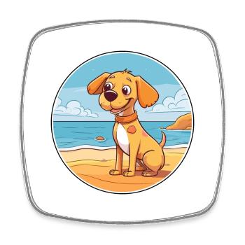 Sabueso Español chien race Cartoon Kawaii Clipart - Magnet carré - blanc - Devant
