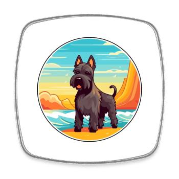 Scottish Terrier chien race Cartoon Kawaii Clipart - Magnet carré - blanc - Devant