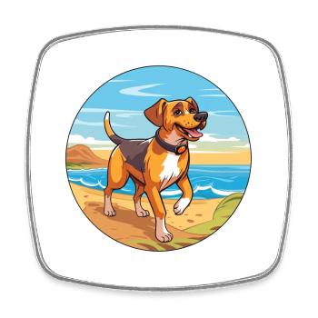 Schweizer Laufhund Hunderasse Cartoon Kawaii Hund - Viereckiger Kühlschrankmagnet - Weiß - Vorne