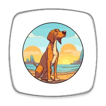Smaland chien chien race dessin animé Kawaii Clipart chien - Magnet carré - blanc - Devant