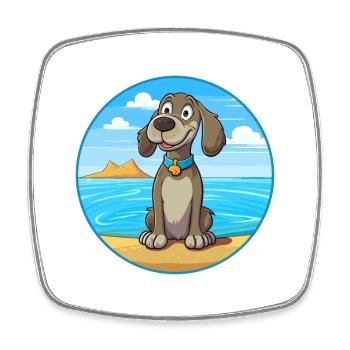 Seskar Seal Hund Rasse Cartoon Kawaii Clipart Hund - Viereckiger Kühlschrankmagnet - Weiß - Vorne
