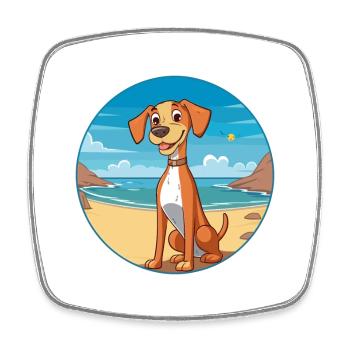 Stephens Cur chien race Cartoon Kawaii Clipart chien - Magnet carré - blanc - Devant