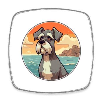 Standard Schnauzer Hund Rasse Cartoon Kawaii Hund - Viereckiger Kühlschrankmagnet - Weiß - Vorne