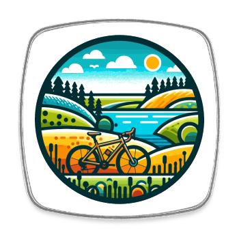 Aventure à vélo en pleine nature - Gravel Bike - Magnet carré - blanc - Devant