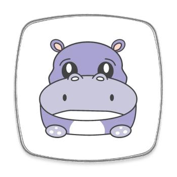 Sad Hippo - Square fridge magnet - white - Front