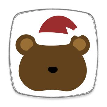 Grizzly Bear- Christmas Edition - Viereckiger Kühlschrankmagnet - Weiß - Vorne