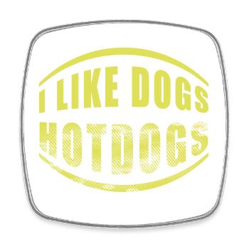 HOTDOGS - Viereckiger Kühlschrankmagnet - Weiß - Vorne